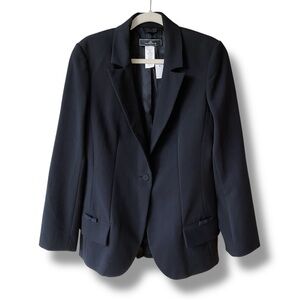 By Malene Birger Single-Breasted Reid Black Blazer Bow Detail EU 42/US 12 NWT